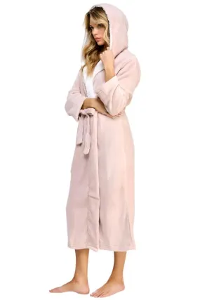 Janette Pink Hooded Plush Robe