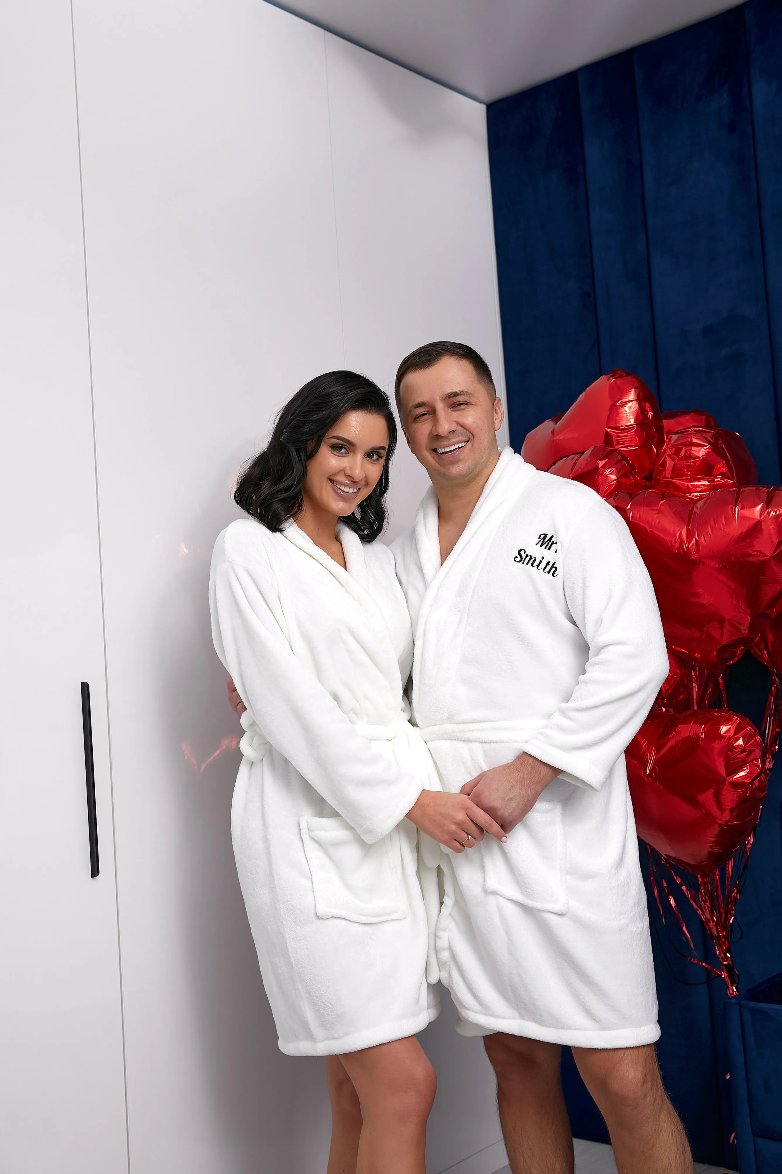 King and Queen Bathrobes for Couple Cozy Terry Bathrobes wife and husband - Glitter