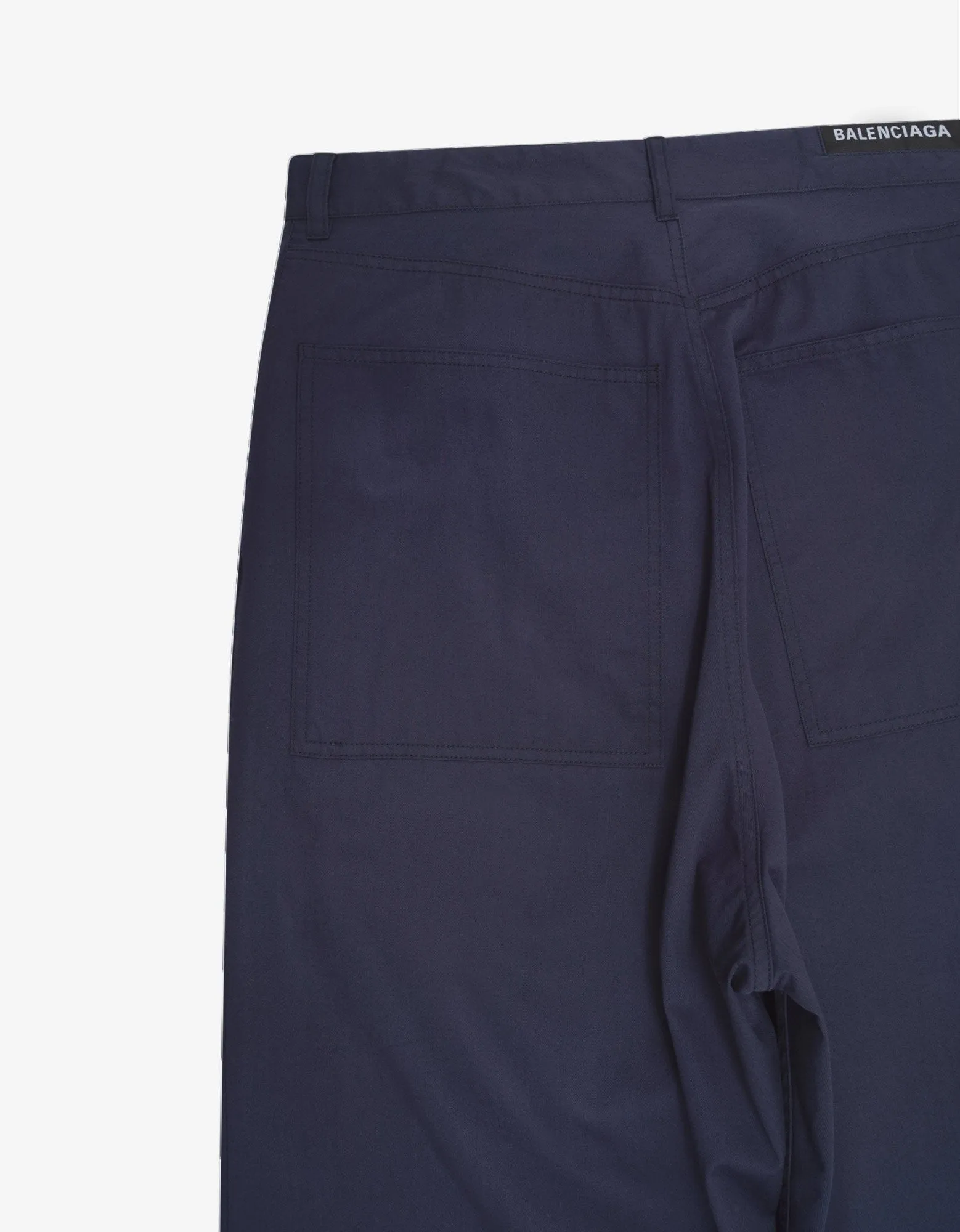 Navy Blue Baggy Chino Trousers -