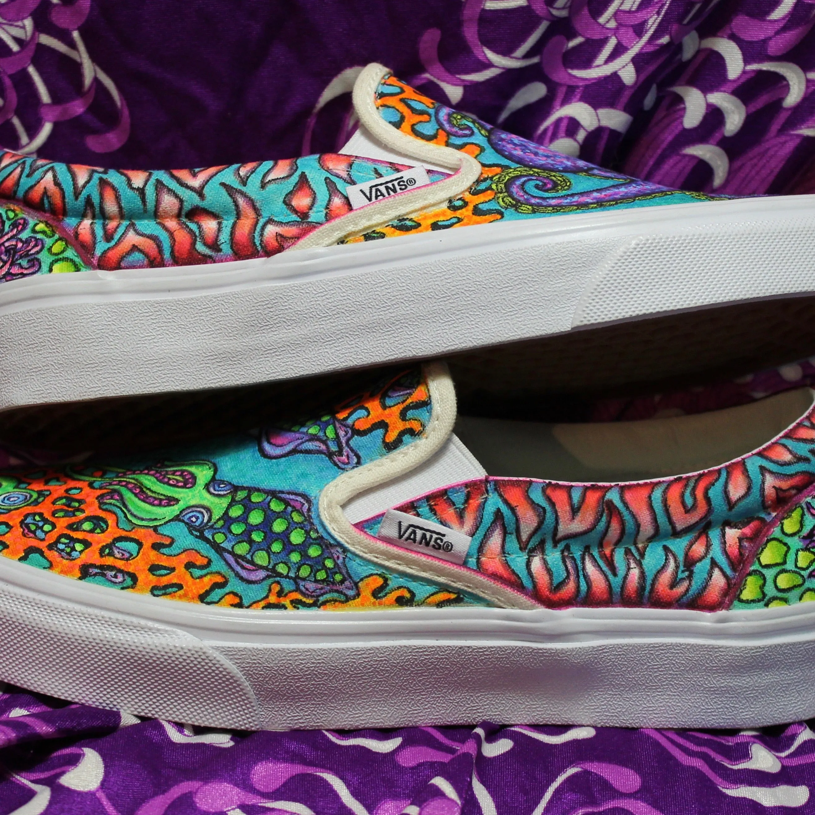 Octopus / Cephalopod custom Vans Slip On Sneakers