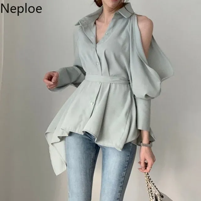 Off Shoulder Women Blouses | Hollow Out Style Tops | Women Casual Blouse | Solid Color Tops | Women Pullover Crop Tops | Korean Style Tops