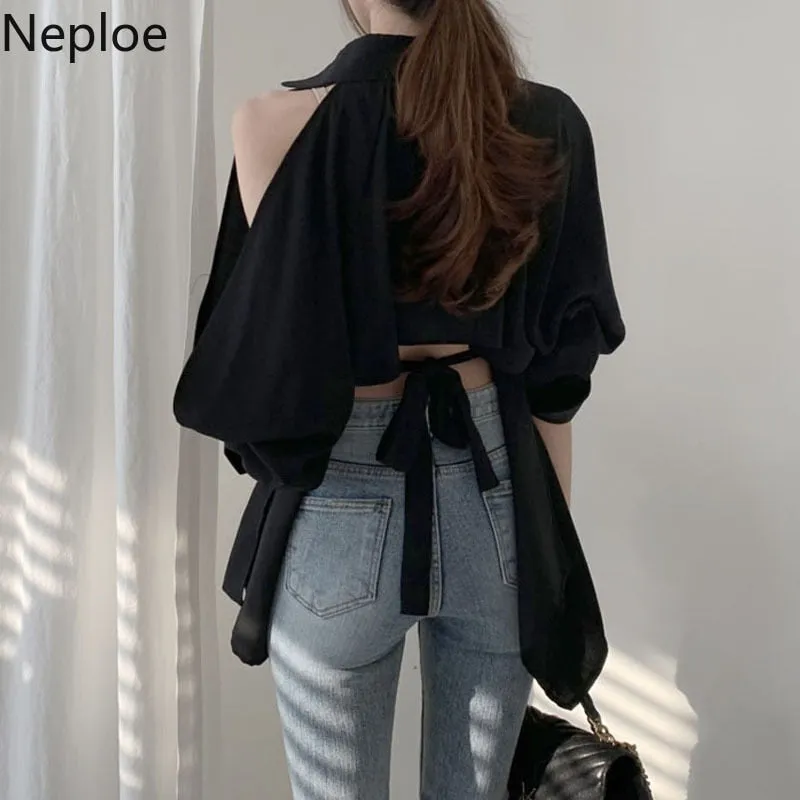 Off Shoulder Women Blouses | Hollow Out Style Tops | Women Casual Blouse | Solid Color Tops | Women Pullover Crop Tops | Korean Style Tops