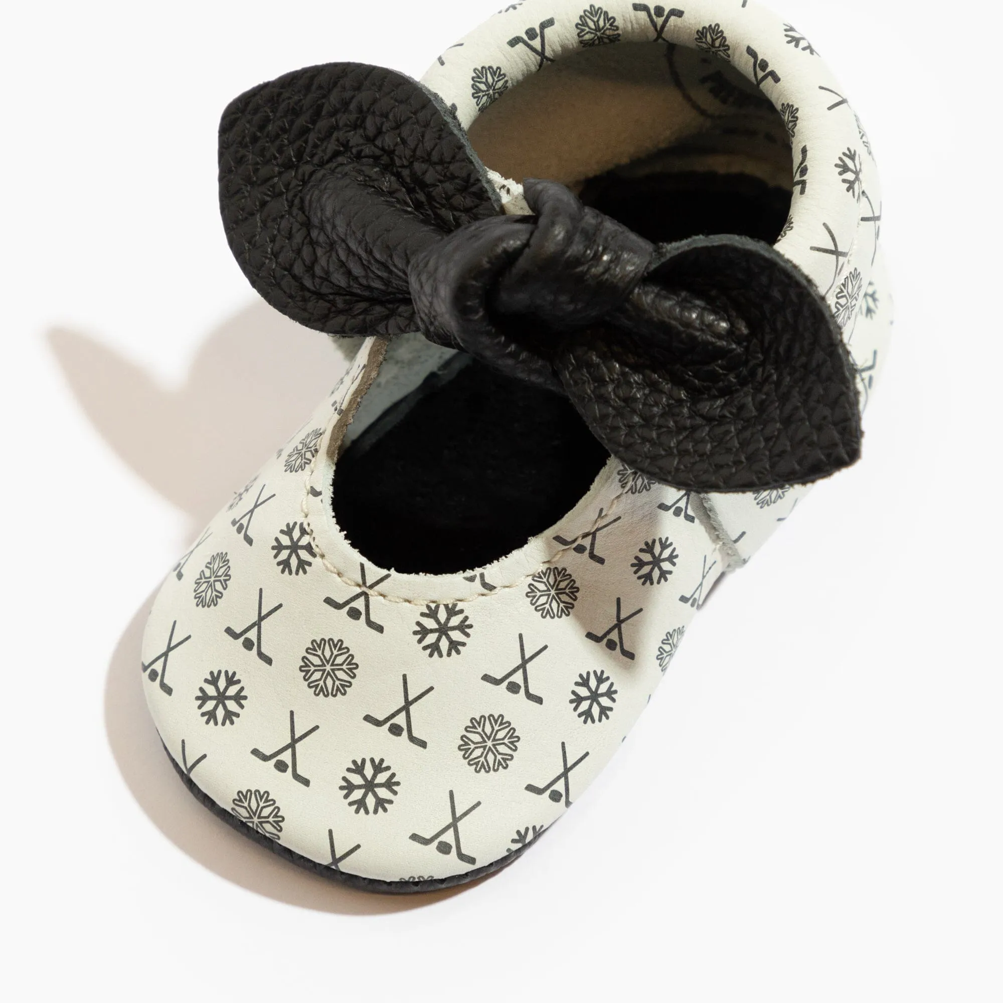 Power Play Knotted Bow Baby Shoe