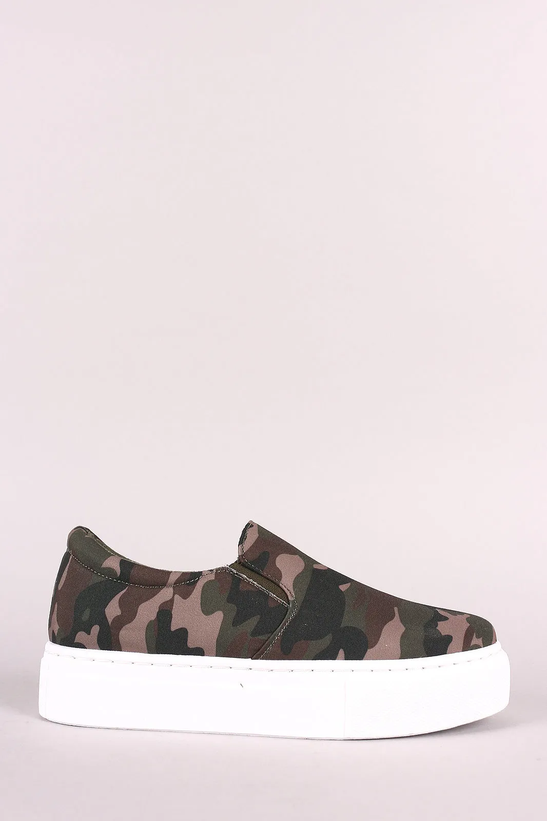 Qupid Camouflage Slip-On Flatform Sneaker