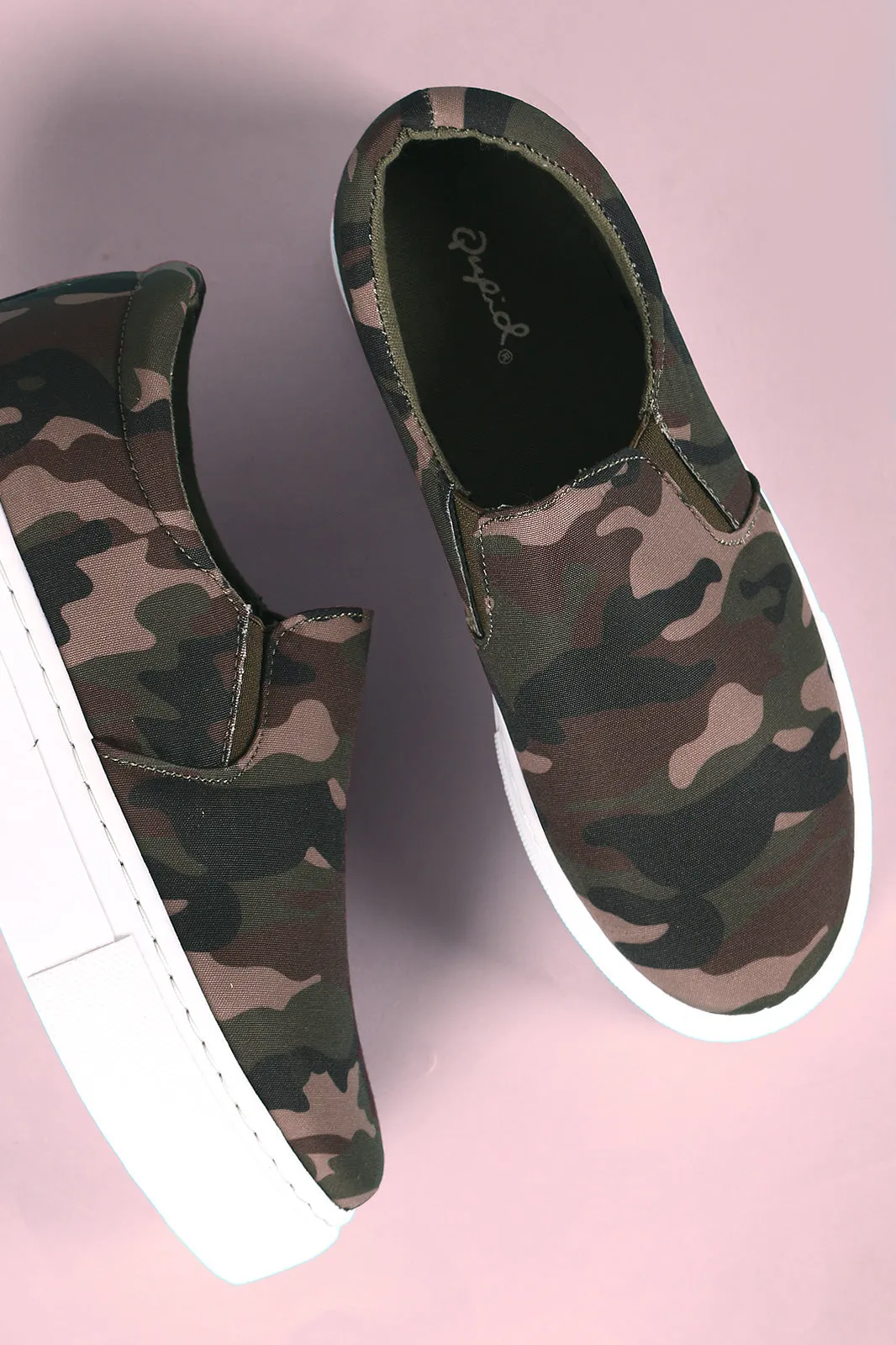 Qupid Camouflage Slip-On Flatform Sneaker