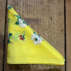 Regent - Cotton Hanky - Bandana - Yellow with Wildflowers