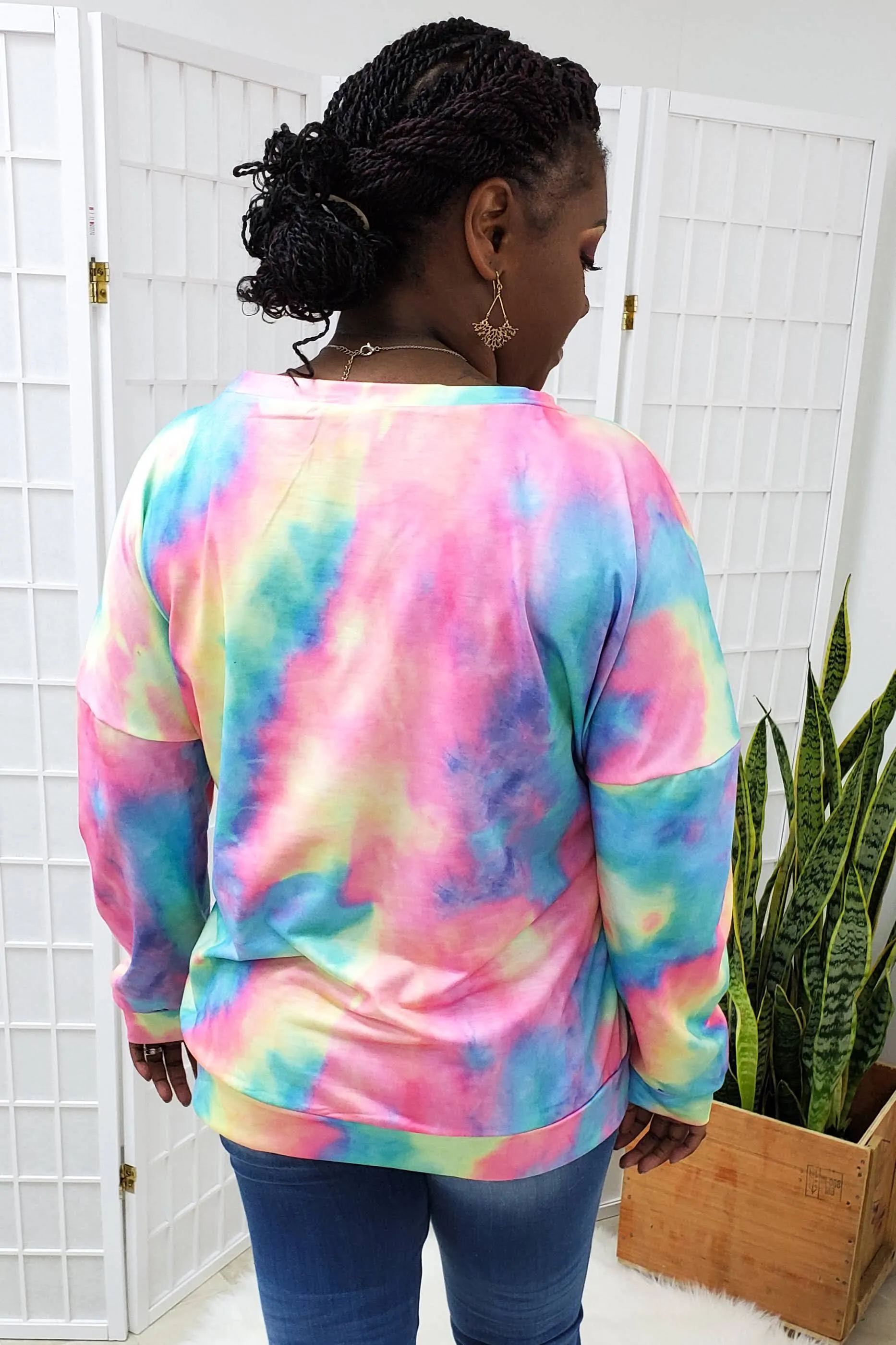 Skyla Pink Tie-Dye Top SMALL