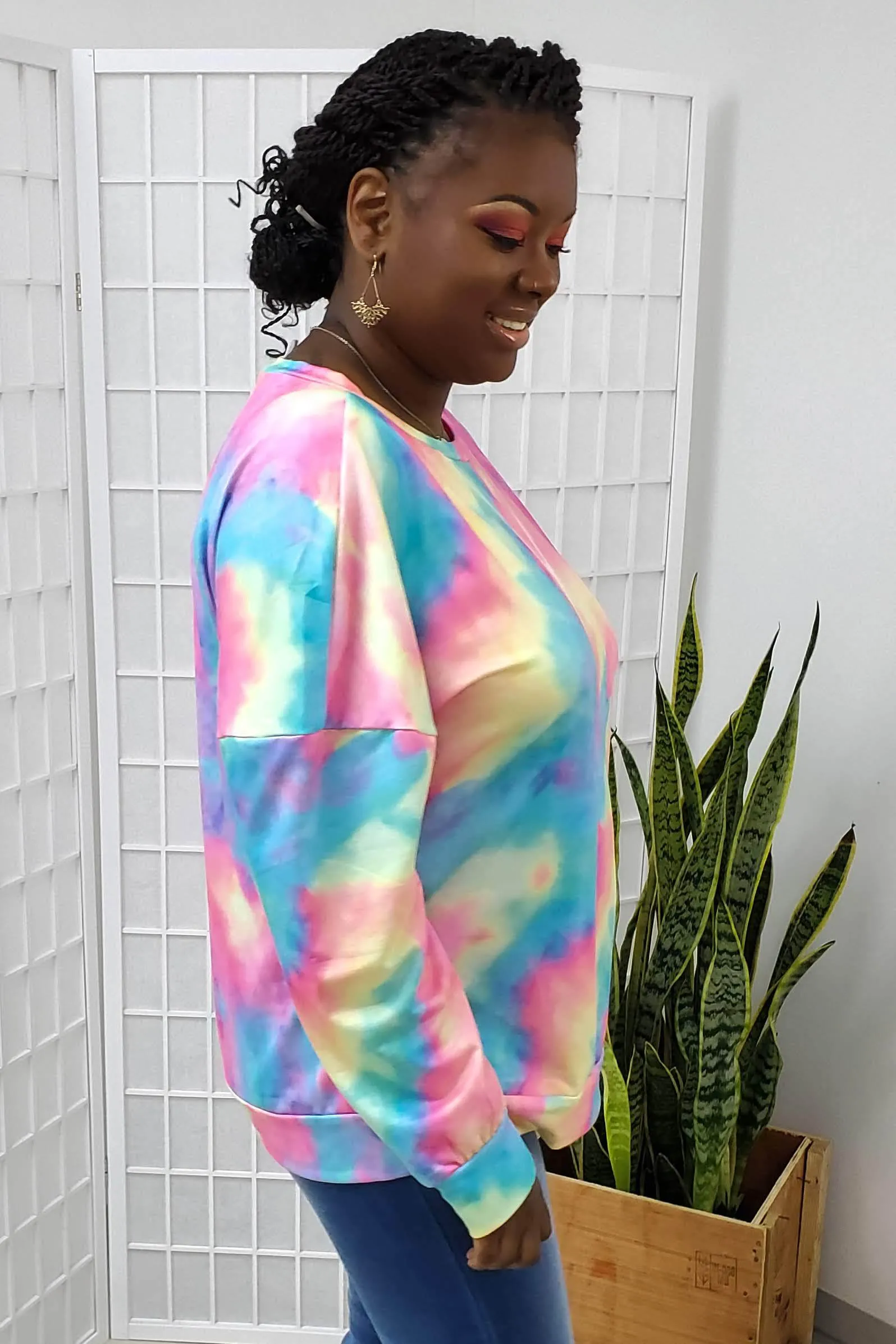 Skyla Pink Tie-Dye Top SMALL