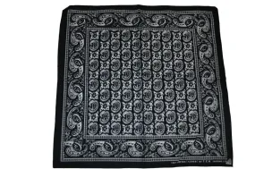 Square Black Patterned Bandana