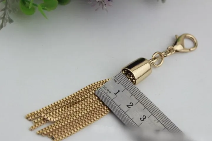 Tassel Keychain Bag Hardware Cute Light Gold 1/10 pcs Handmade Purse Handbag Making Metal Charms 110mm 4 1/4 Inch Bulk Wholesale Supplies