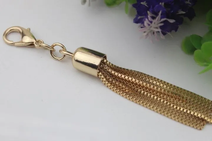 Tassel Keychain Bag Hardware Cute Light Gold 1/10 pcs Handmade Purse Handbag Making Metal Charms 110mm 4 1/4 Inch Bulk Wholesale Supplies