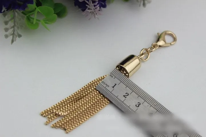 Tassel Keychain Bag Hardware Cute Light Gold 1/10 pcs Handmade Purse Handbag Making Metal Charms 110mm 4 1/4 Inch Bulk Wholesale Supplies