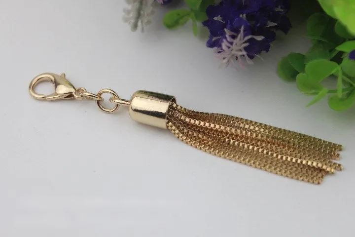 Tassel Keychain Bag Hardware Cute Light Gold 1/10 pcs Handmade Purse Handbag Making Metal Charms 110mm 4 1/4 Inch Bulk Wholesale Supplies