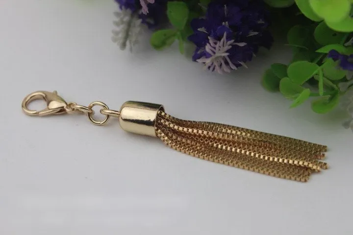 Tassel Keychain Bag Hardware Cute Light Gold 1/10 pcs Handmade Purse Handbag Making Metal Charms 110mm 4 1/4 Inch Bulk Wholesale Supplies