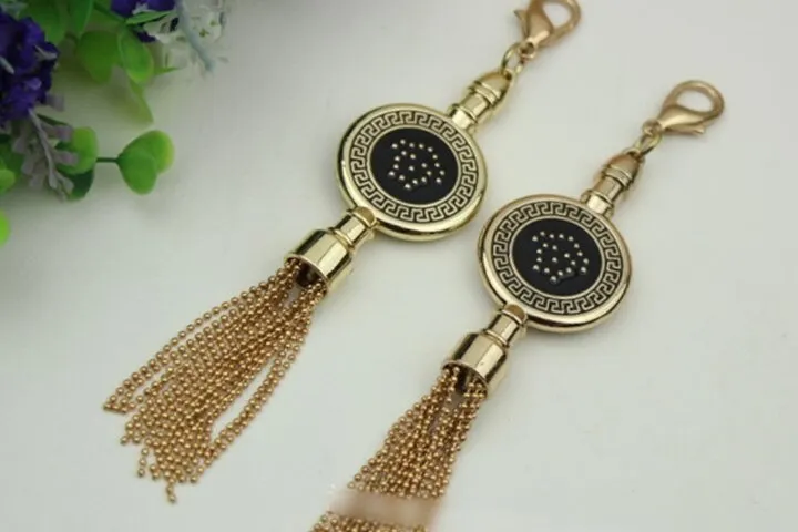 Tassel Keychain Bag Hardware Cute Light Gold 1/10 pcs Handmade Purse Handbag Making Metal Charms 145mm 5 3/4 Inch Bulk Wholesale Supplies