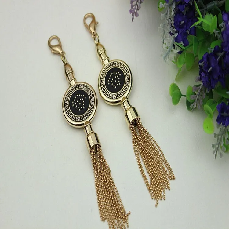 Tassel Keychain Bag Hardware Cute Light Gold 1/10 pcs Handmade Purse Handbag Making Metal Charms 145mm 5 3/4 Inch Bulk Wholesale Supplies