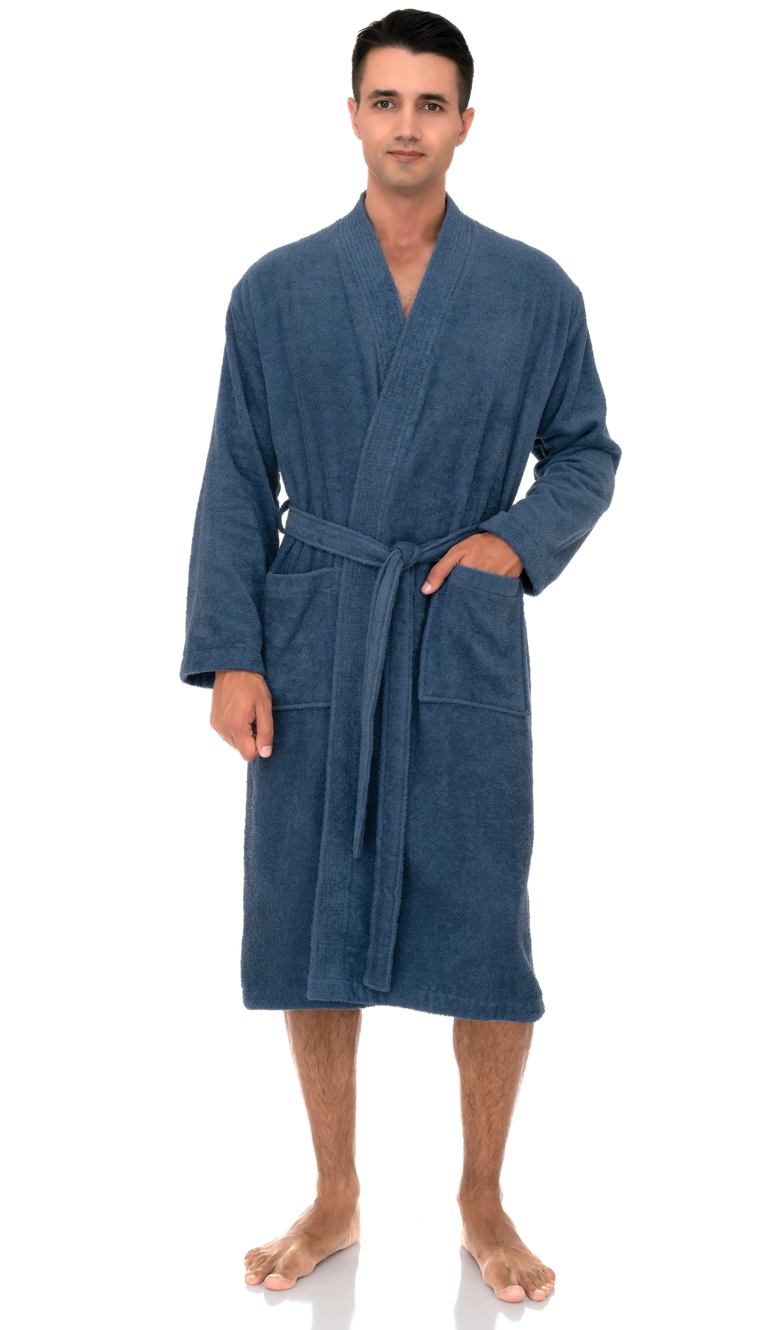 TowelSelections Mens Robe, Kimono Terry Cloth Bathrobe, Cotton Bath Robe for Men XS-3X