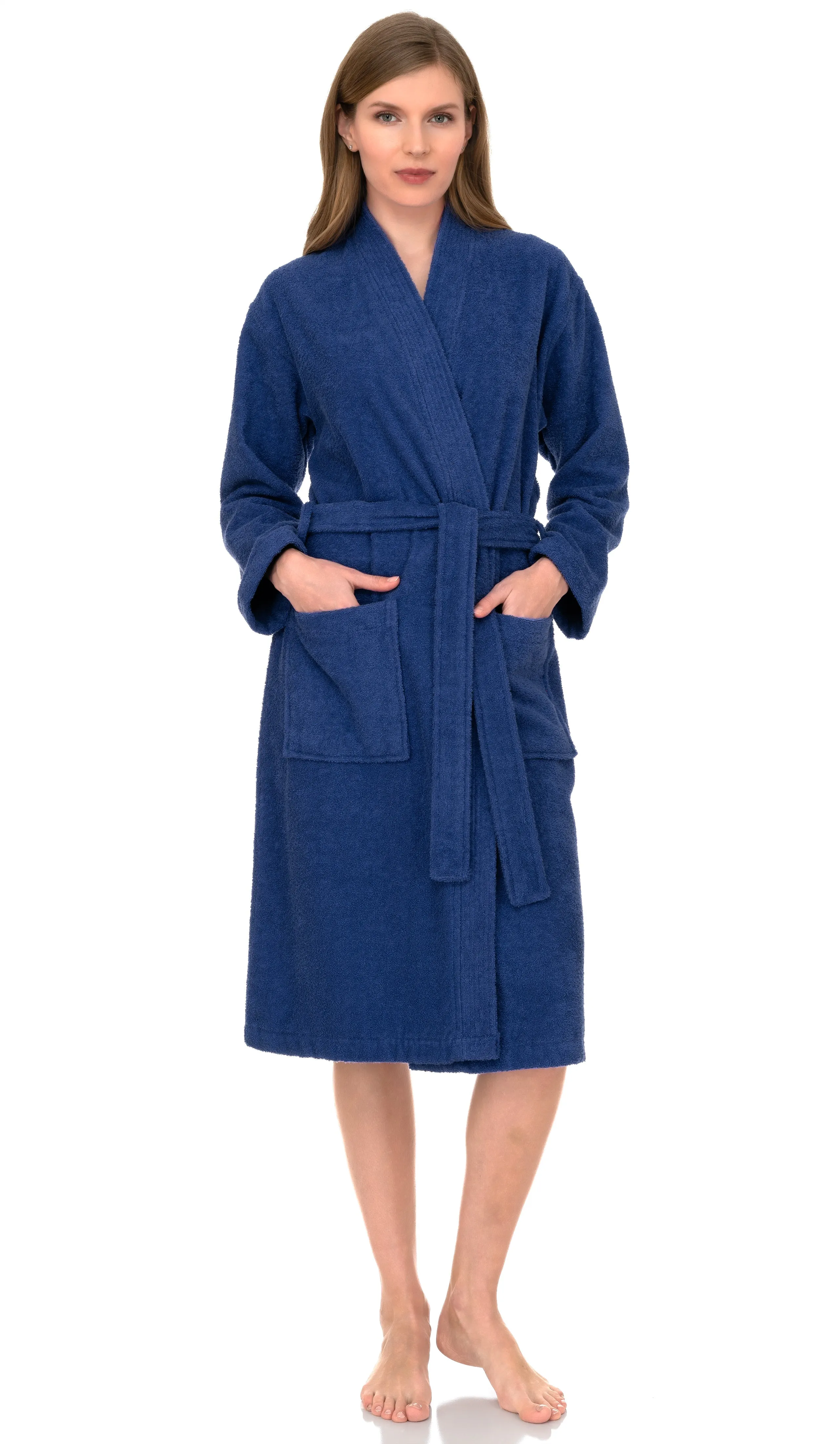 TowelSelections Womens Robe, Kimono Bathrobe for Women, 100% Cotton Knee Length Terry Cloth Robes for Women