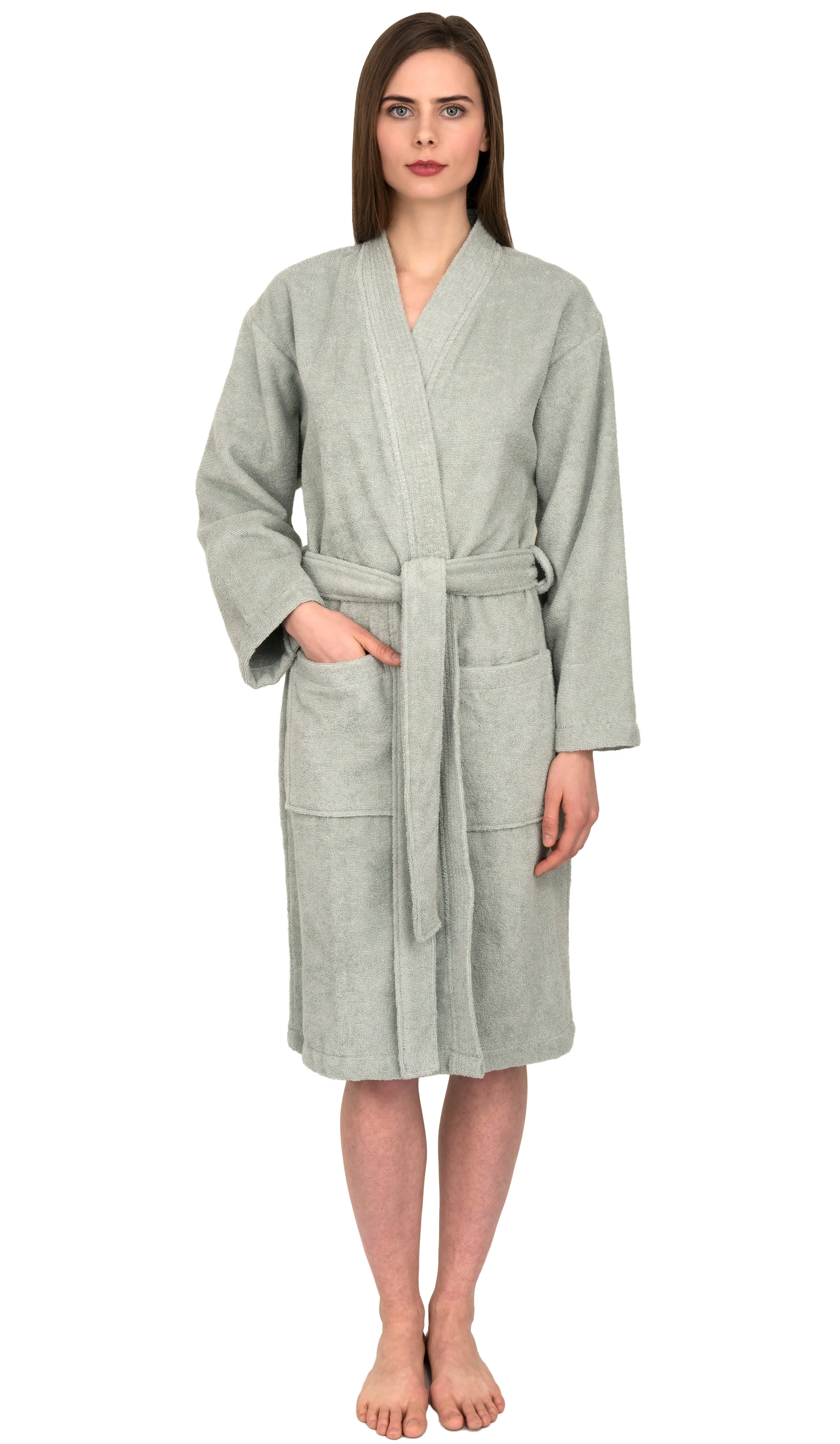 TowelSelections Womens Robe, Kimono Bathrobe for Women, 100% Cotton Knee Length Terry Cloth Robes for Women