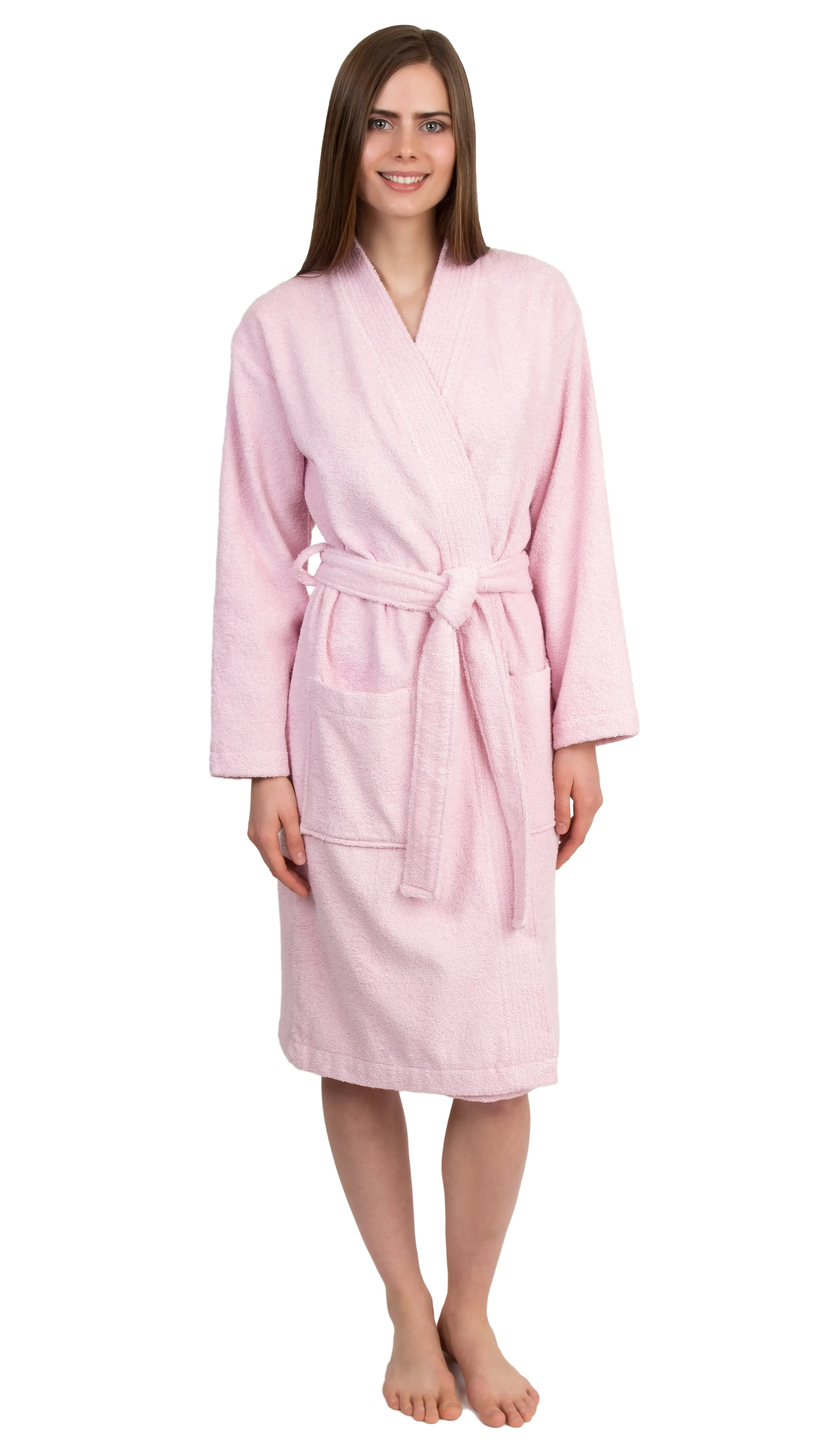 TowelSelections Womens Robe, Kimono Bathrobe for Women, 100% Cotton Knee Length Terry Cloth Robes for Women