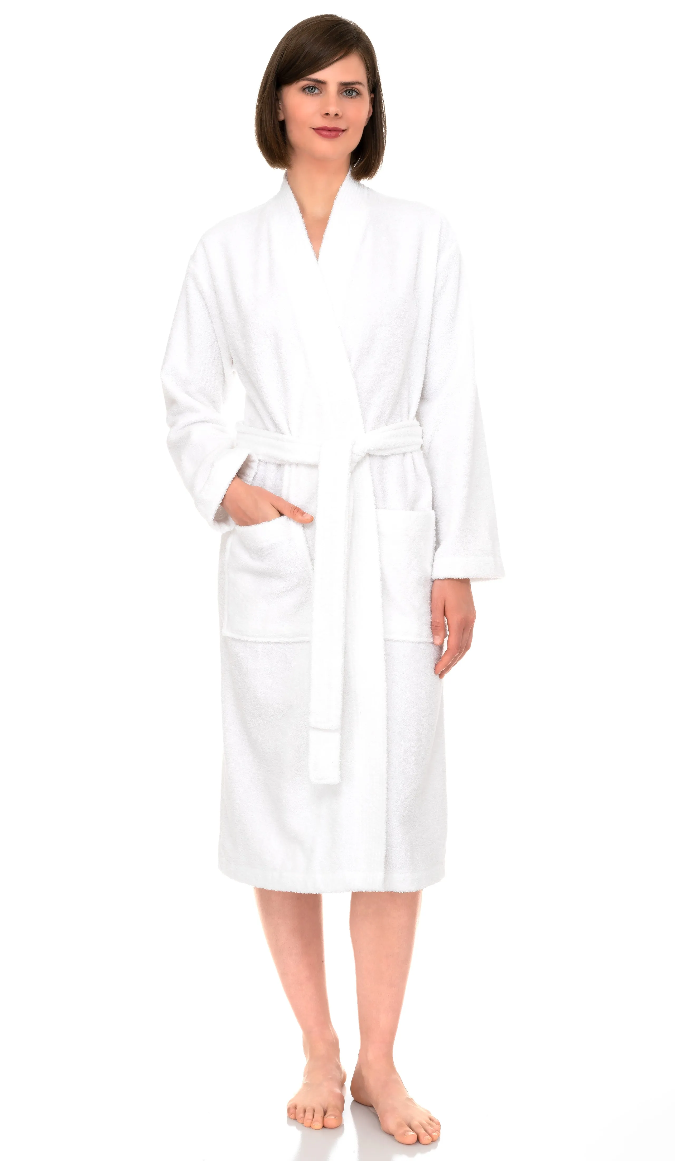 TowelSelections Womens Robe, Kimono Bathrobe for Women, 100% Cotton Knee Length Terry Cloth Robes for Women