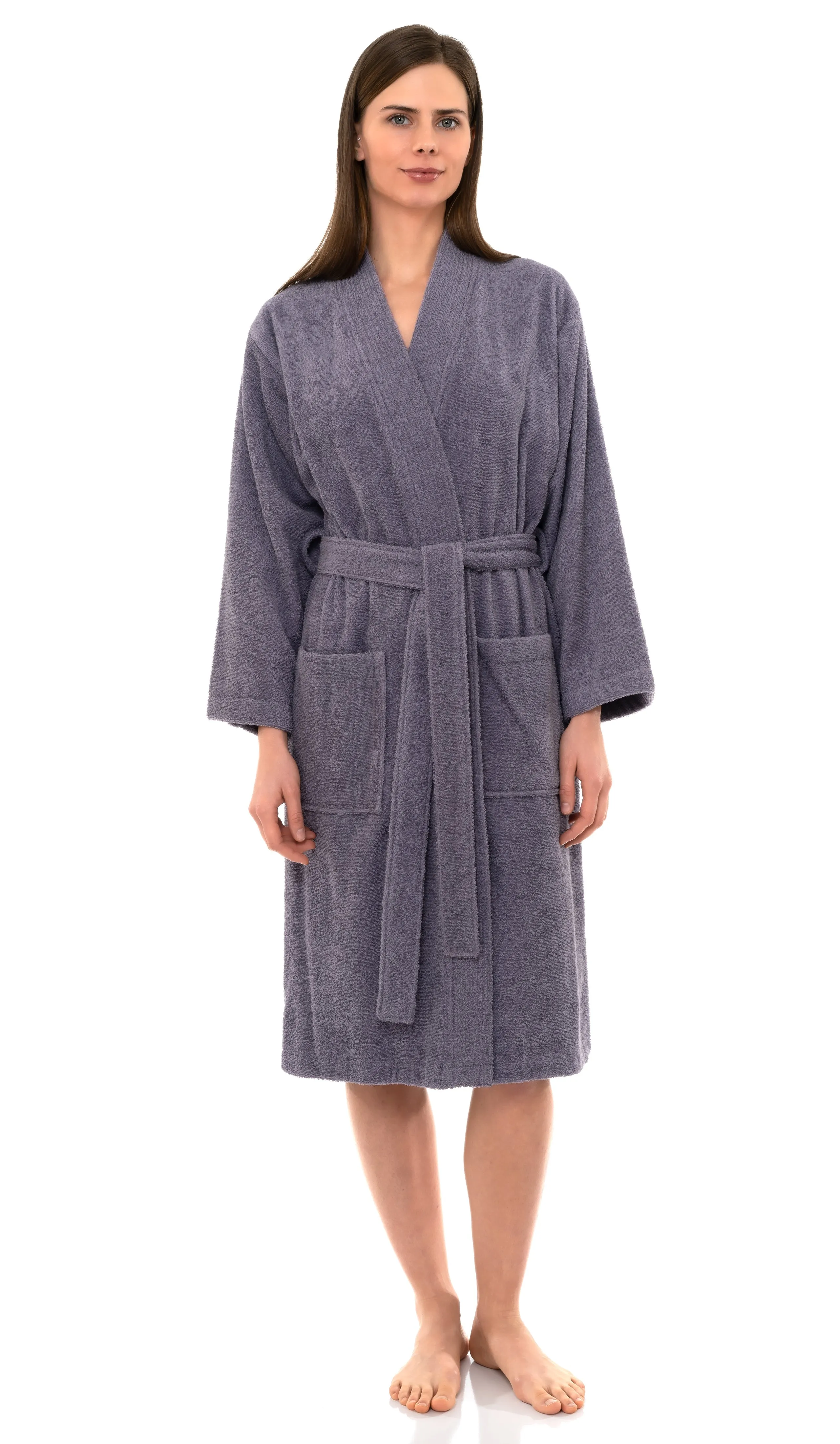 TowelSelections Womens Robe, Kimono Bathrobe for Women, 100% Cotton Knee Length Terry Cloth Robes for Women