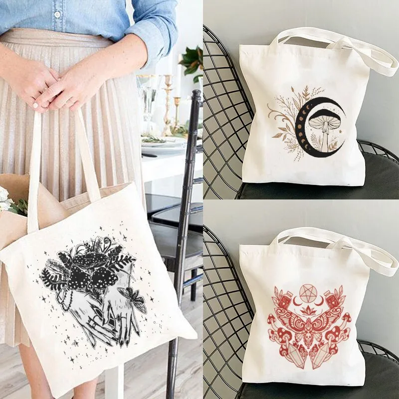 Vegan Canvas Tote Bag - Lots of mystical styles - Unique Reusable Shopping Bags