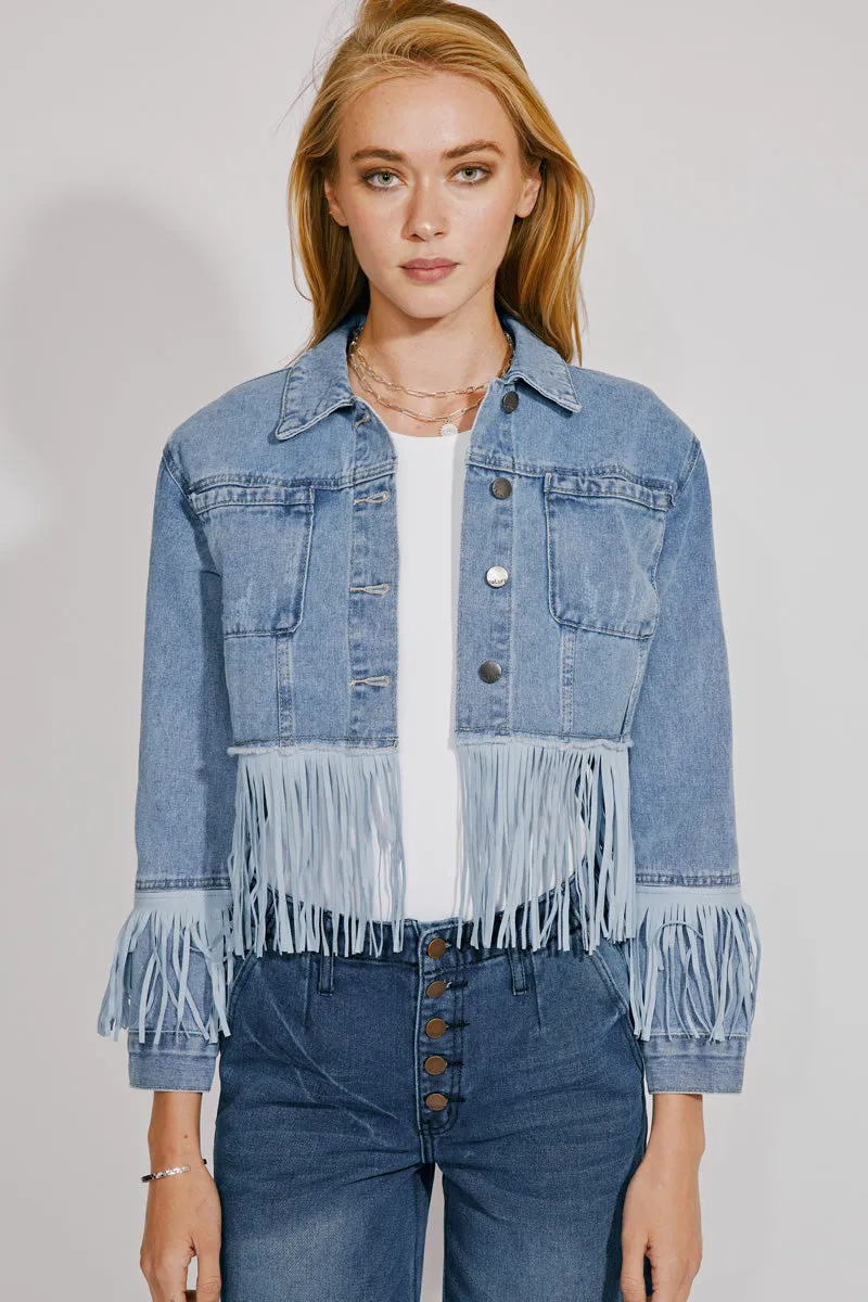 Vicky Fringe Denim Jacket