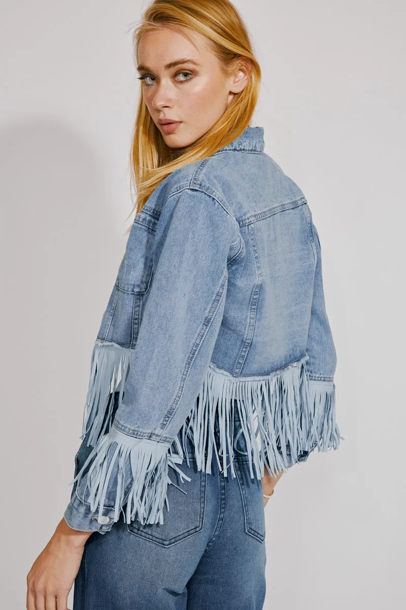 Vicky Fringe Denim Jacket