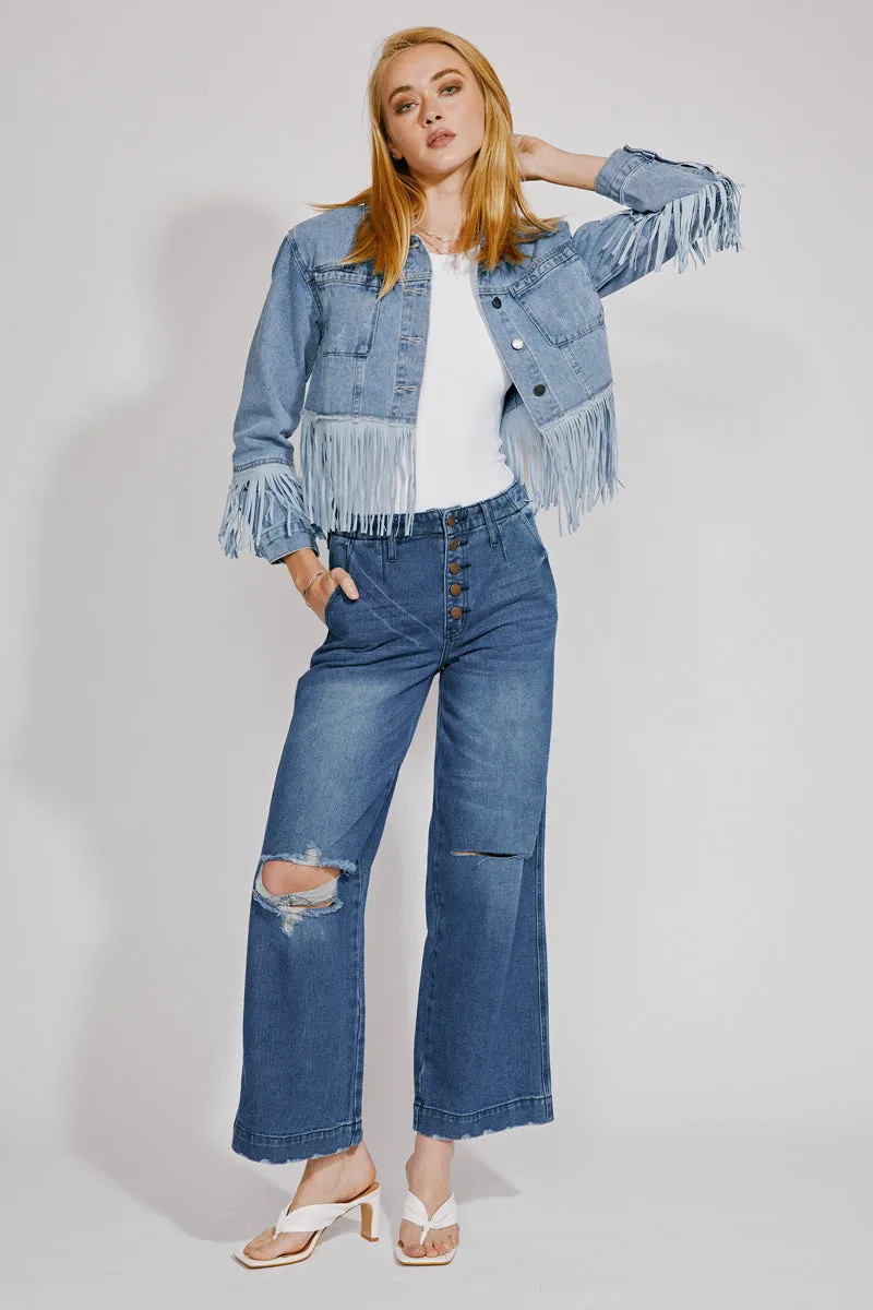 Vicky Fringe Denim Jacket