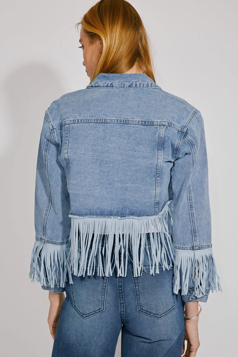 Vicky Fringe Denim Jacket