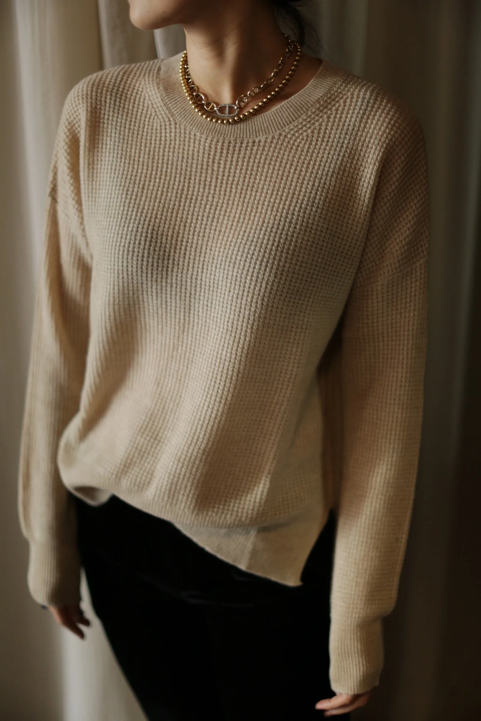 Waffle Knit Sweater