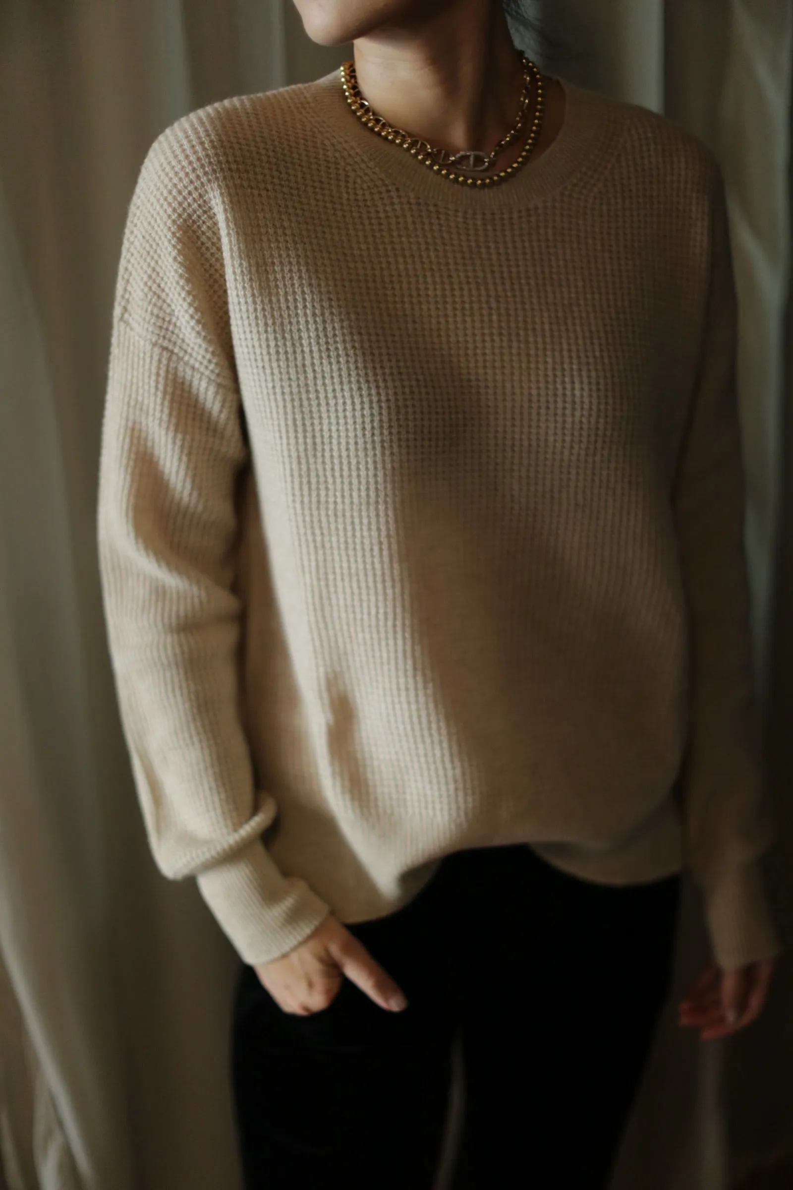 Waffle Knit Sweater