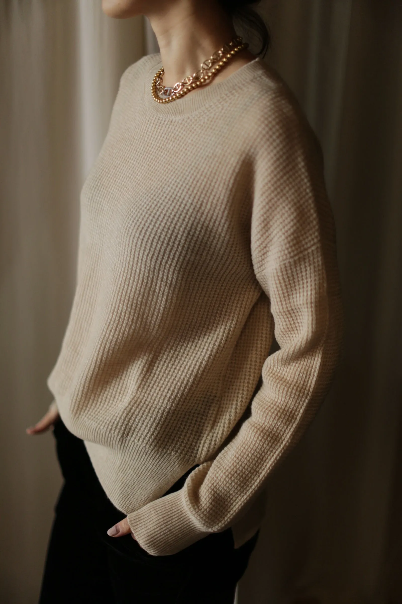 Waffle Knit Sweater