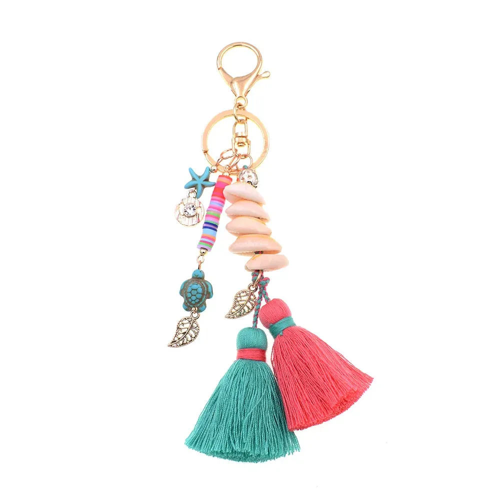 WELLMORE BOHO Keychain - Handmade Shell with Long Tassel