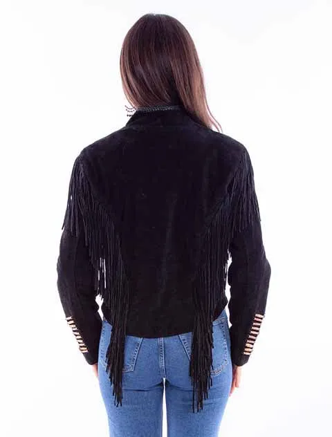 Women's Leather Jacket Collection Suede: Scully Western Fringe Whip Stitch