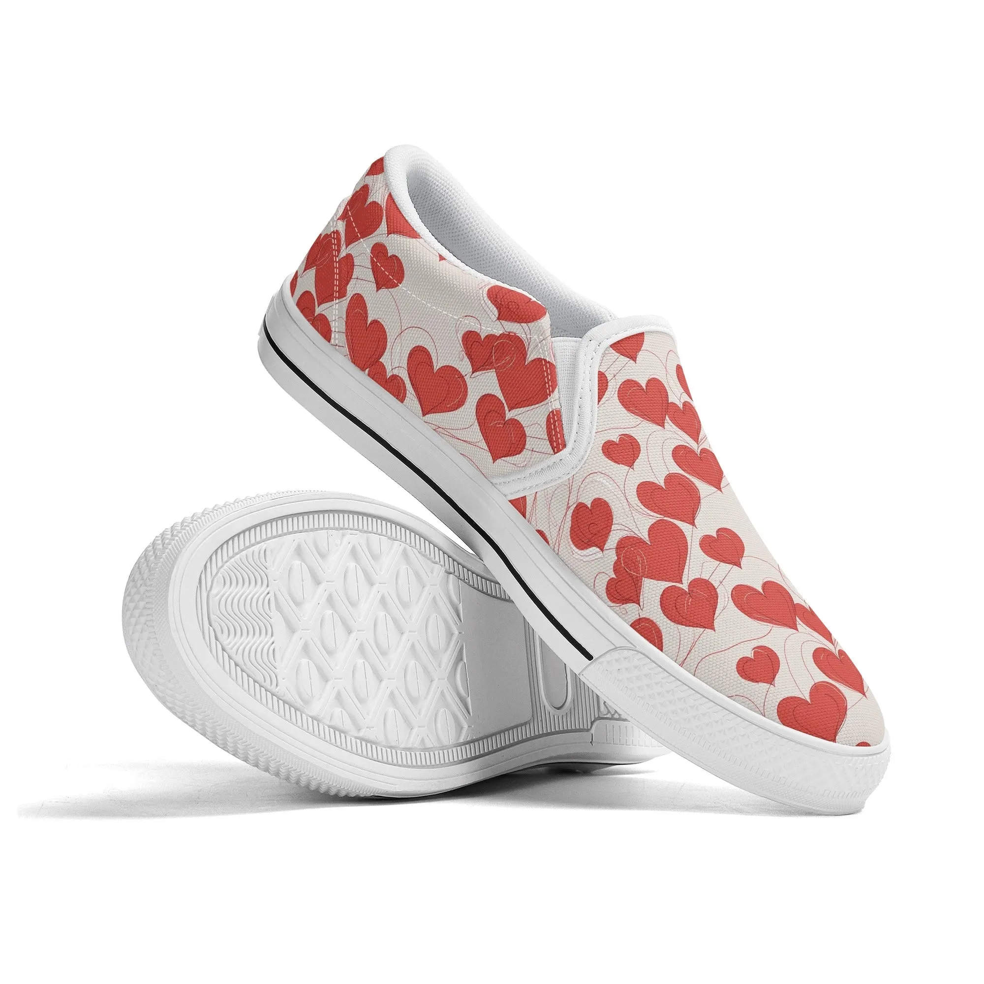 Womens Minimal Hearts Rubber Slip On Shoes